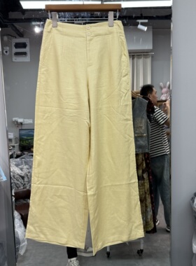 DISuI夏季2026新款高腰两粒扣显瘦百搭垂感女士纯色直筒长裤36556