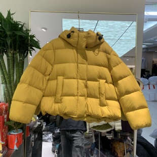 欧洲站2025冬季新款连帽抽绳纯色宽松百搭短款女士羽绒服外套8838