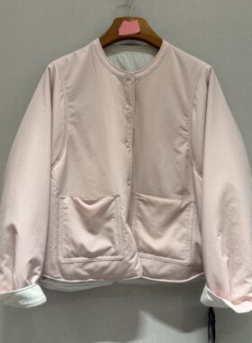 可可家欧货2026冬款时尚韩系风圆领百搭宽松休闲短款女士棉服外套