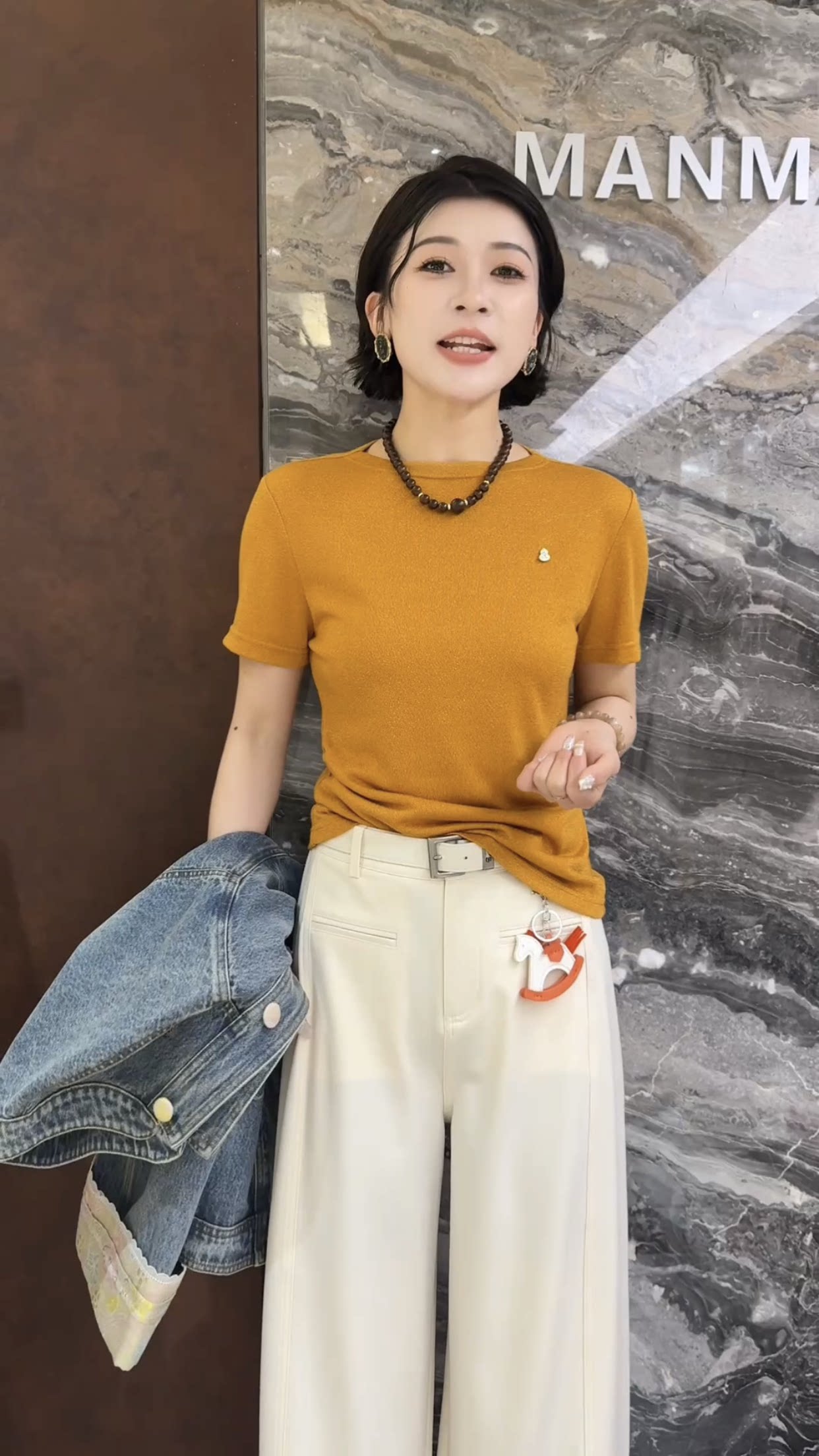 欧洲站2026春季新款圆领侧边褶皱收腰显瘦简约套头款小个子短袖女