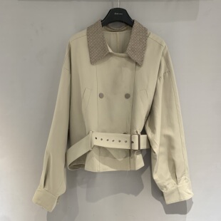 翻领双排扣收腰好看通勤风短款 2026新款 女士风衣25259 .com春季