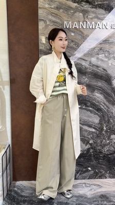 欧洲站2026春季新款时尚设计感单排扣宽松百搭女士中长款风衣外套