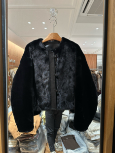 欧洲站2025冬季新款圆领轻熟风百搭高级感水貂毛皮皮草外套潮9936