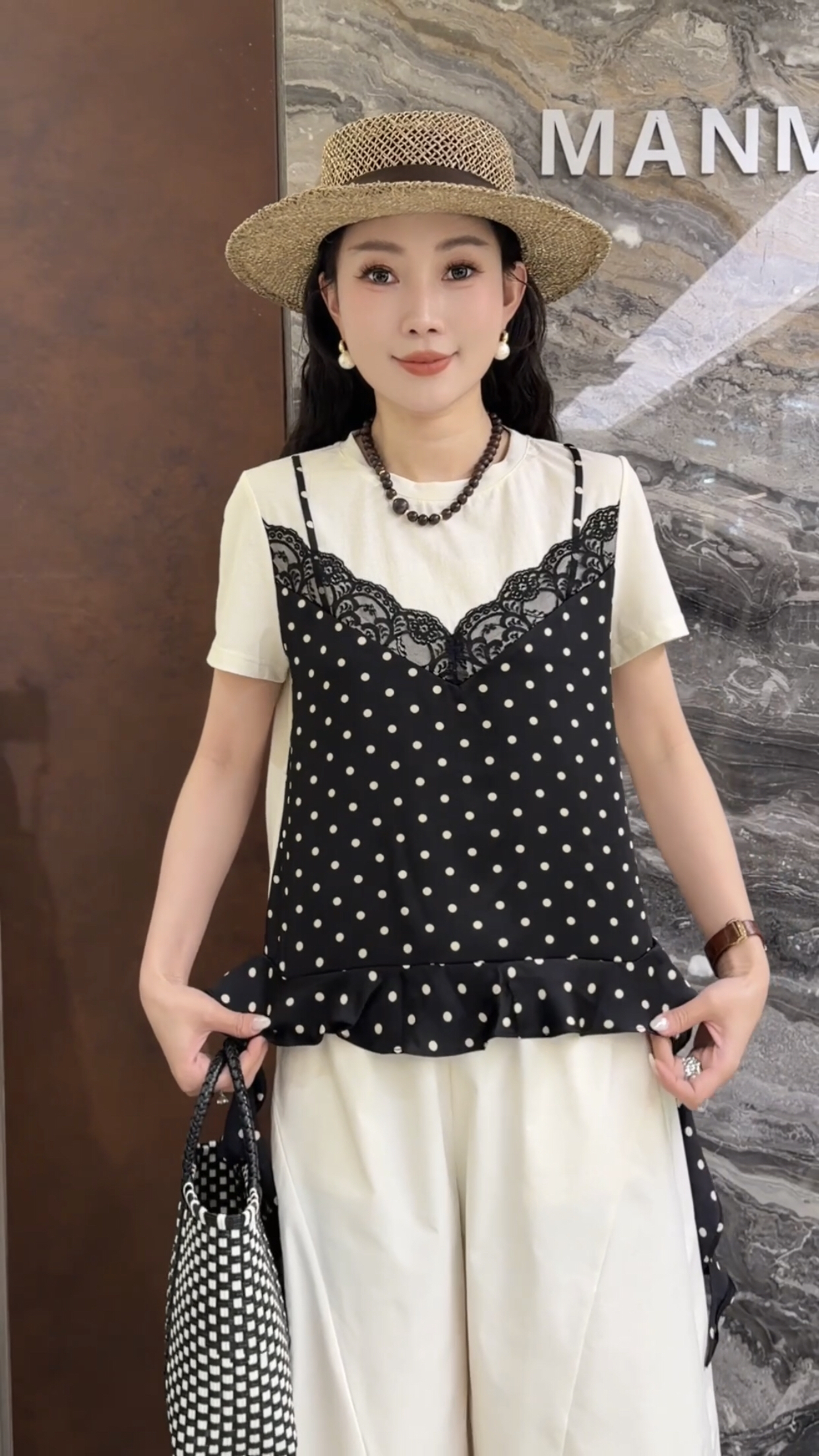 欧洲站2026夏季新款韩系圆领波点短袖款时尚百搭洋气女士T恤上衣