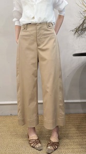 欧洲站2026春夏新款时尚韩版腰头两粒扣显瘦百搭款女士九分直筒裤