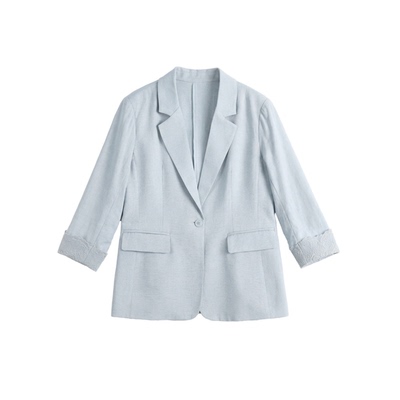 【元气珠珠】高级感|蕾丝卷边袖亚麻透气小西装 M8XW20213