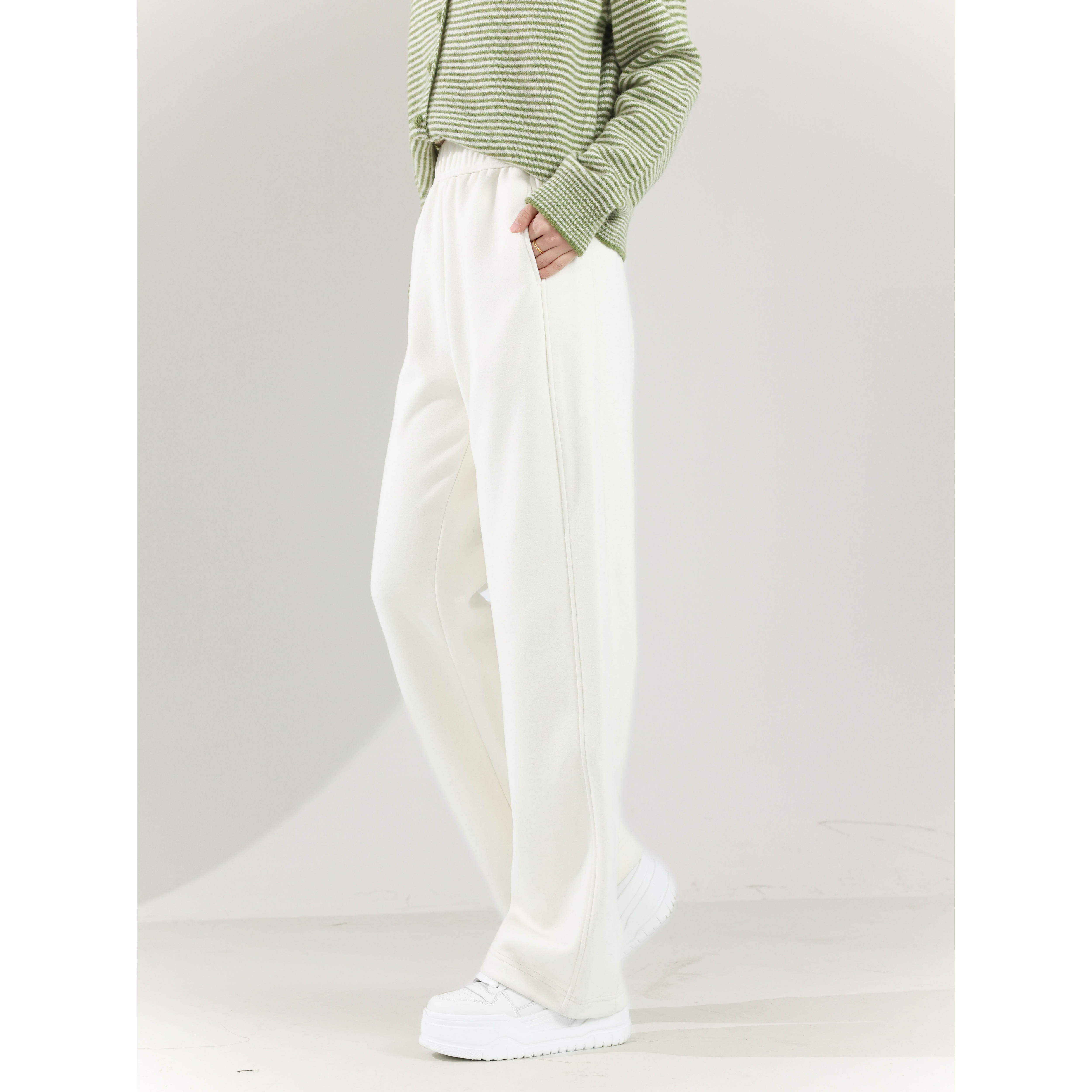 【元气珠珠】麦家 MAI   羽绒窄版弯刀毛呢裤 M7XK30308