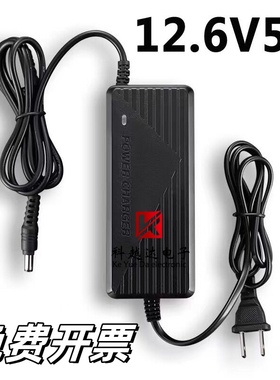 12.6V5A锂电池充电器12V锂电瓶18650聚合物80A100AH电源线充电线