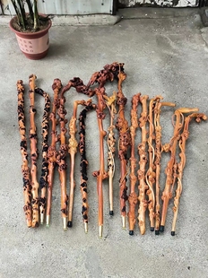 云南黑果木红茶树原生象形新品实木拐杖一体禅杖根雕文玩收藏摆件