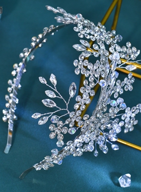 优拉潘 HP992美式重工新娘水钻发箍水晶婚礼头饰奢华闪亮拍照头箍