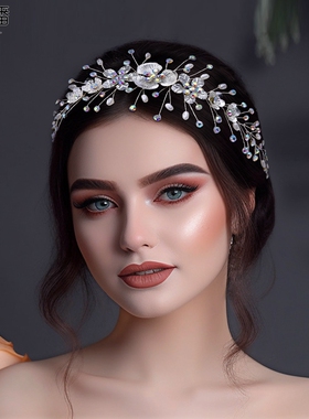 优拉潘 新款新娘发梳水钻发饰婚纱礼服宴会头饰彩钻超闪头箍HP567