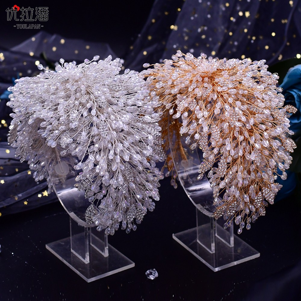 优拉潘 新娘头饰奢华大气手工水晶饰品结婚头冠婚纱礼服配饰HP397