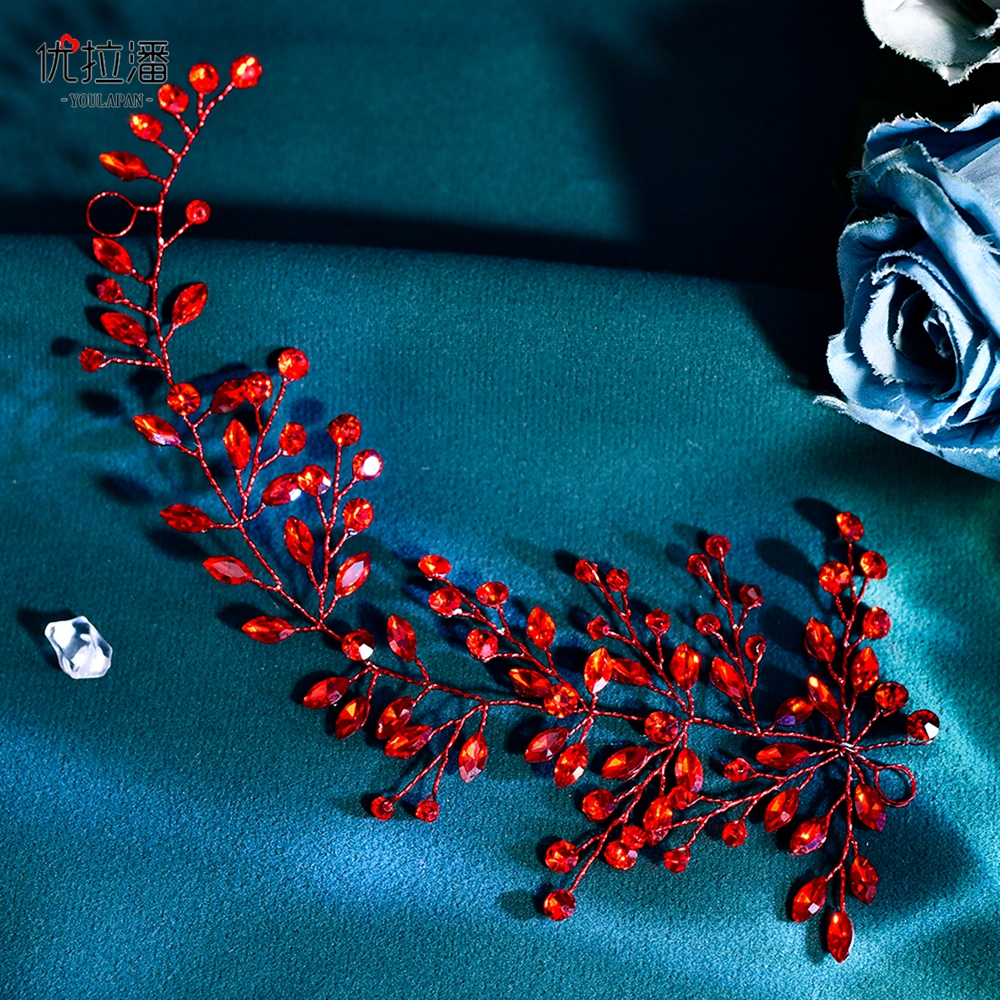 优拉潘 HP21优雅简约新娘头饰水钻串珠发带婚纱礼服结婚宴会发饰