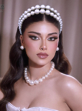 优拉潘 韩版珍珠发箍公主气质头饰超仙新娘发饰复古港风头箍HP727