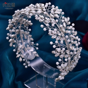 优拉潘 新娘头饰珍珠水钻宽边压发头箍伴娘婚礼演出搭配礼服HP446
