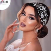 优拉潘 新娘婚礼头饰发饰婚纱礼服宴会水钻森系女孩生日舞台HP566