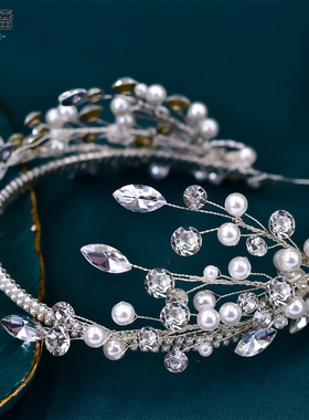 优拉潘 新娘手工头饰婚纱礼服演出舞台夸张配饰节日儿童水钻HP582