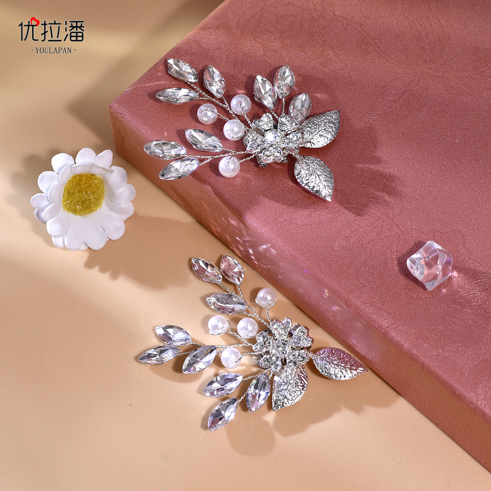 优拉潘 水钻合金叶子鞋夹奢华晚礼服鞋子配饰鞋扣可拆卸鞋花 HX67