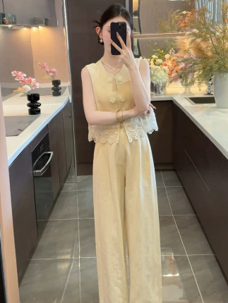 大方得体穿搭一整套气质巨好看的套装女夏小香风上衣阔腿裤两件套
