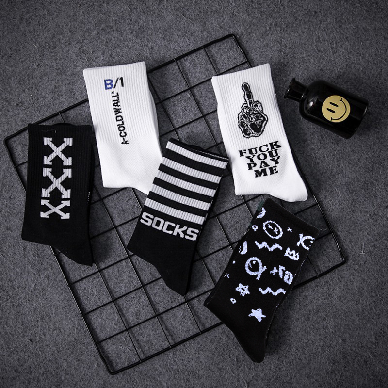 韩版袜子纯棉潮流长筒袜男