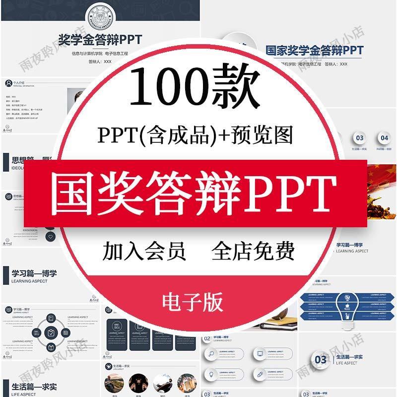 国家奖学金答辩PPT模板大学生助学金国奖申请答辩自我介绍演讲PPT