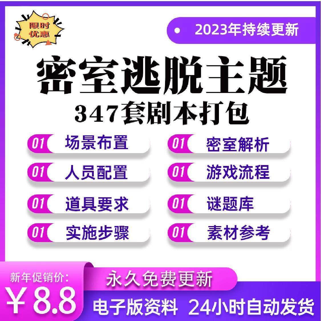 密室逃脱主题设计服务教程真人剧本道具开店布置流程图纸素材全套