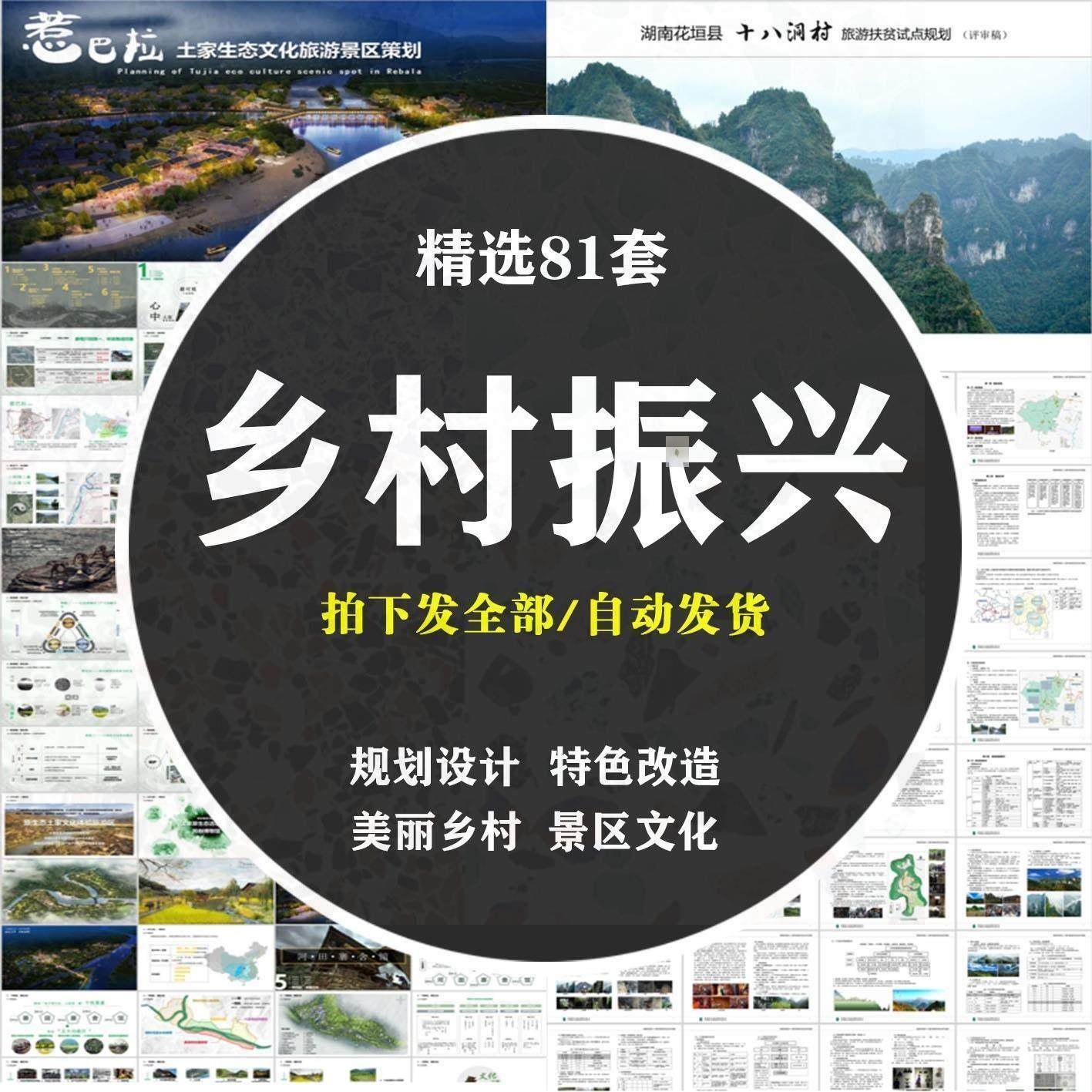 美丽乡村振兴规划PPT模板 新农村庄建设方案旅游改造特色小镇案例