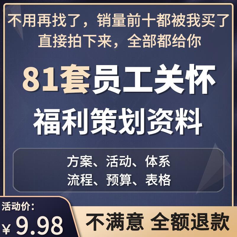hr员工关怀福利活动策划方案制度员工关系管理体系激励员工关怀HR