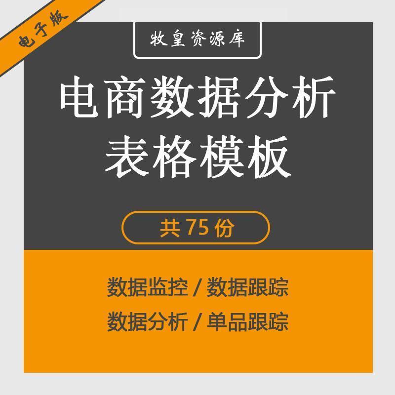 电商运营电商运营销售统计表格单品跟踪监控数据分析统计表格模板