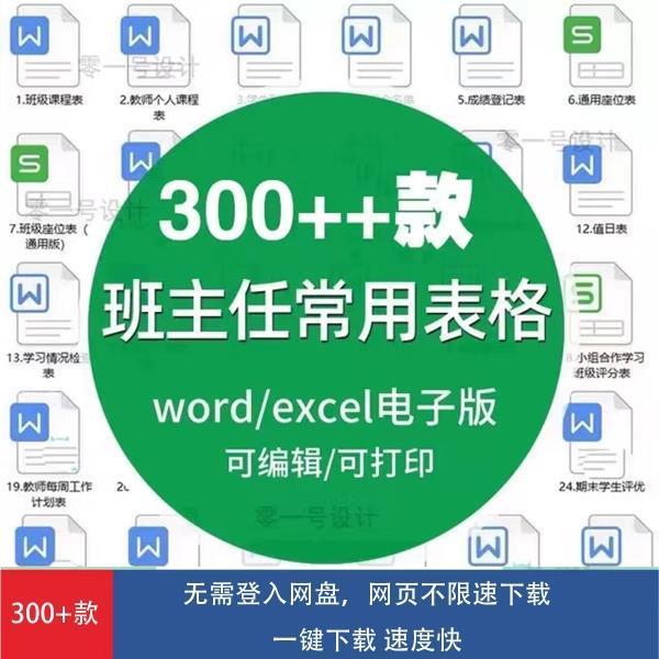 中小学班主任班级管理常用表格座位表作业检查表家访表学生情况表