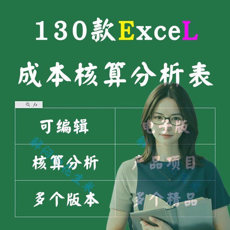 产品生产成本核算分析表excel模板项目预算构成评估费用对比表格