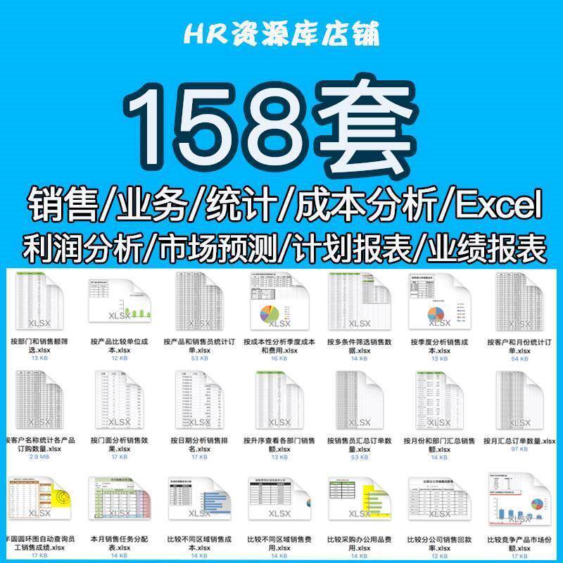 销售业务统计报表成本利润分析市场数据预测计画 划表excel表格模