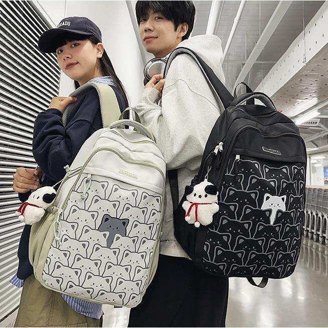 日系ins少女校园森系百搭小清新双肩包初中学生书包印花卡通背包