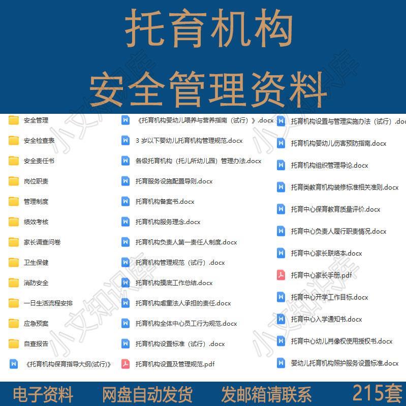 托育中心机构安全管理制度检查表责任书卫生保健消防安全应急预案