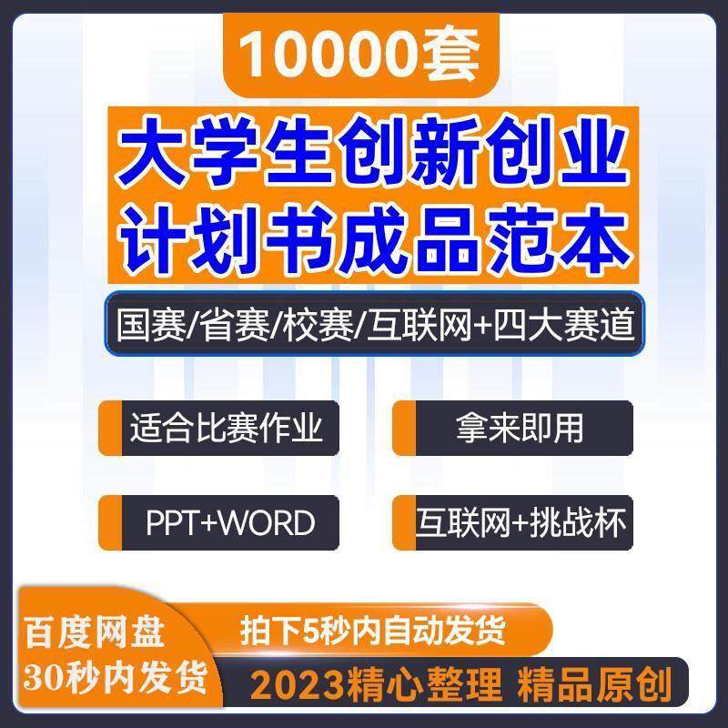大学生创新创业项目计划书互联网商业策划方案word版范文PPT模