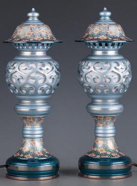 台湾纯铜佛具套装供佛用品家用全套敬神供神佛前香炉供水杯供佛灯