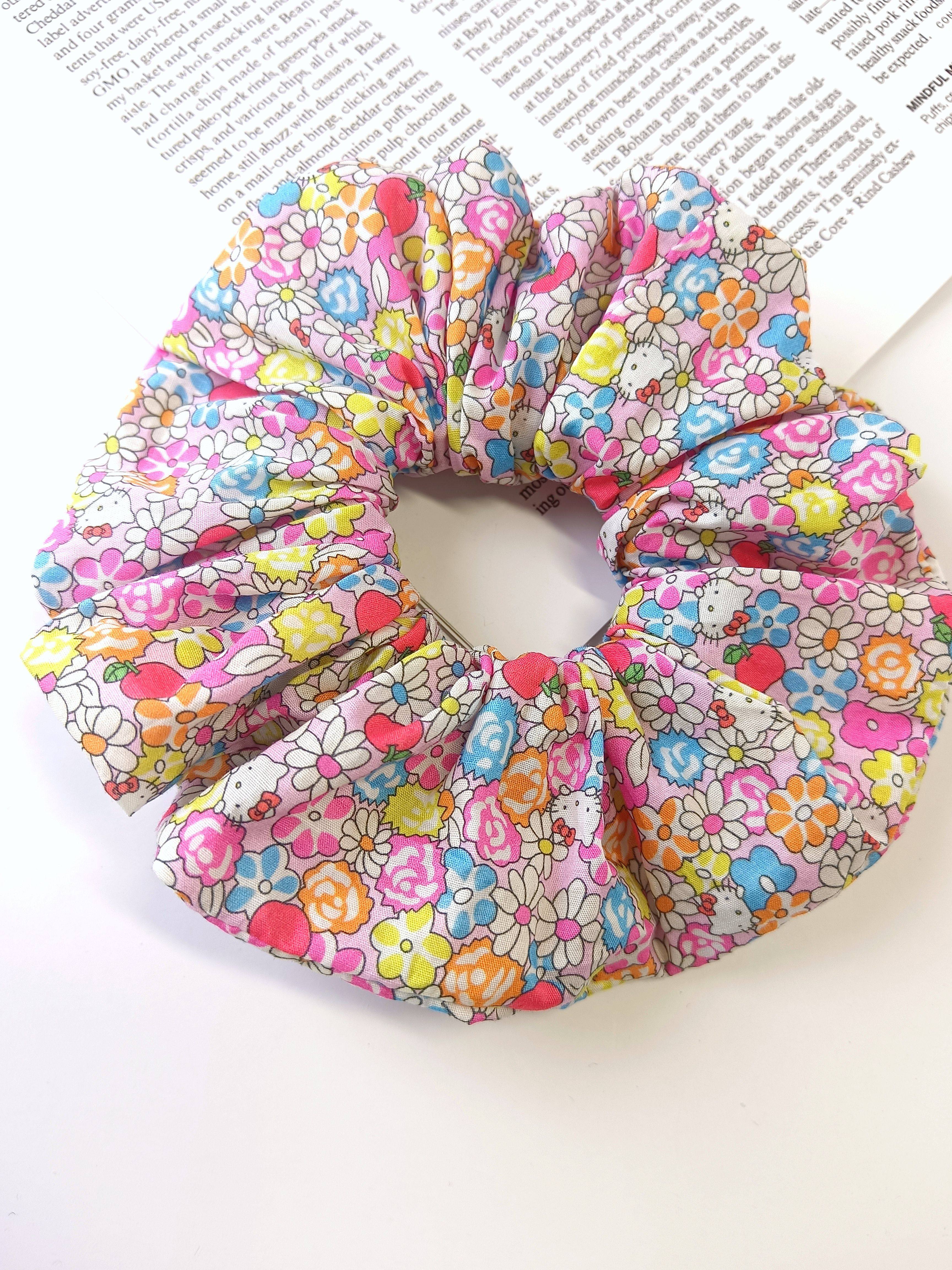 英国liberty风格 手工自制大肠圈 韩系小碎花发圈头绳 可爱凯蒂猫