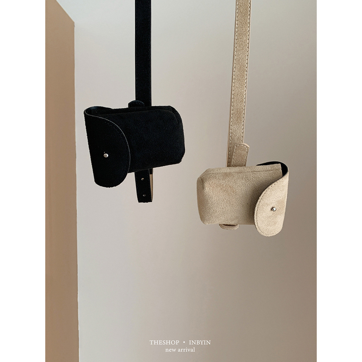 单品腰包遮胯麂皮绒包盖小包