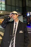 2025秋季新款港风原创小西装扎染拼接休闲西服外套黑GX02-P125，男装西服套装，电商B277A（原A068）