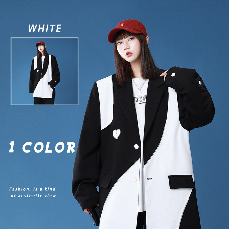 2025春季原创小西装反光条撞色拼接休闲西服外套GX11-P95，男装西服套装，电商B277A（原A068）