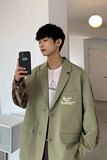 2025春季新款港风原创西服扎染拼接休闲西服外套绿GX02-P80，男装西服，电商B277A（原A068）