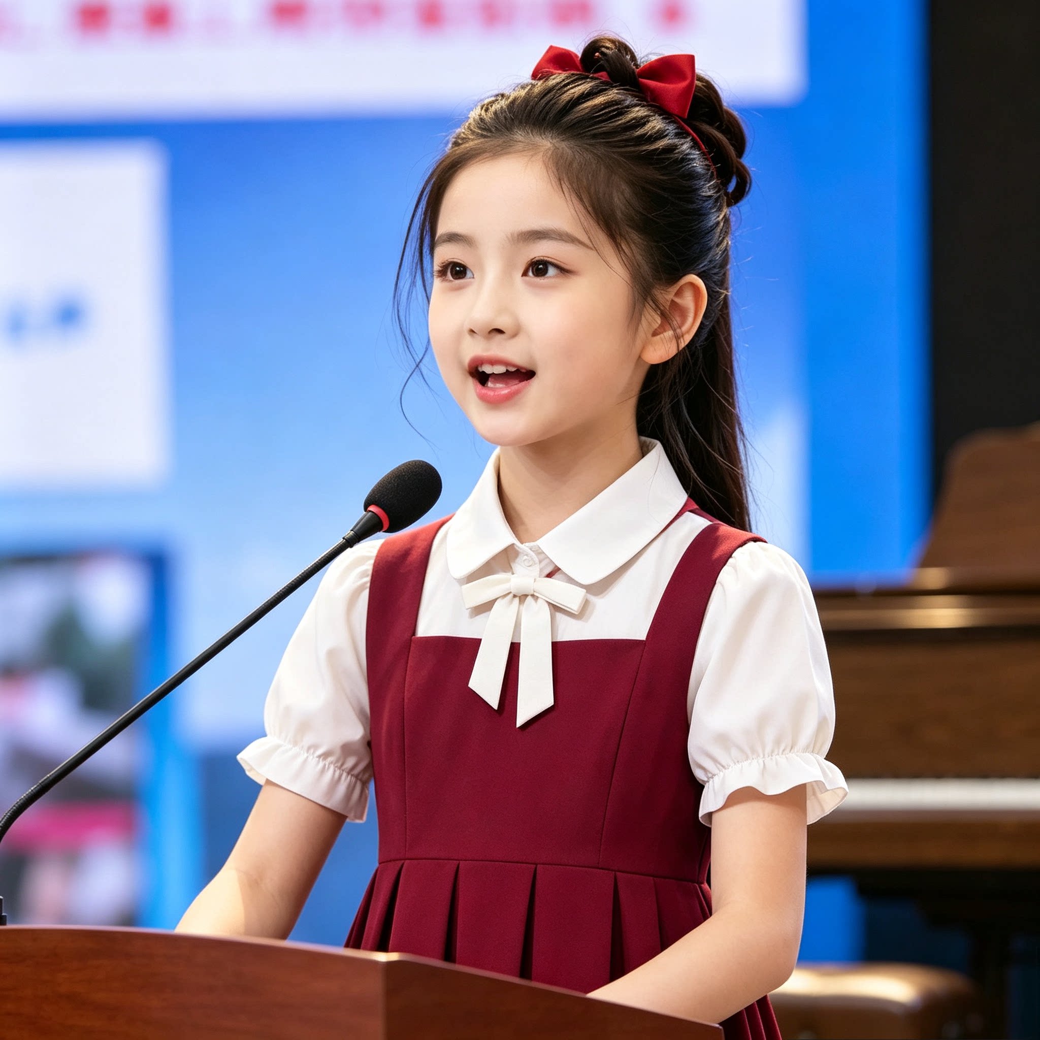 国庆女童红歌朗诵合唱演出服