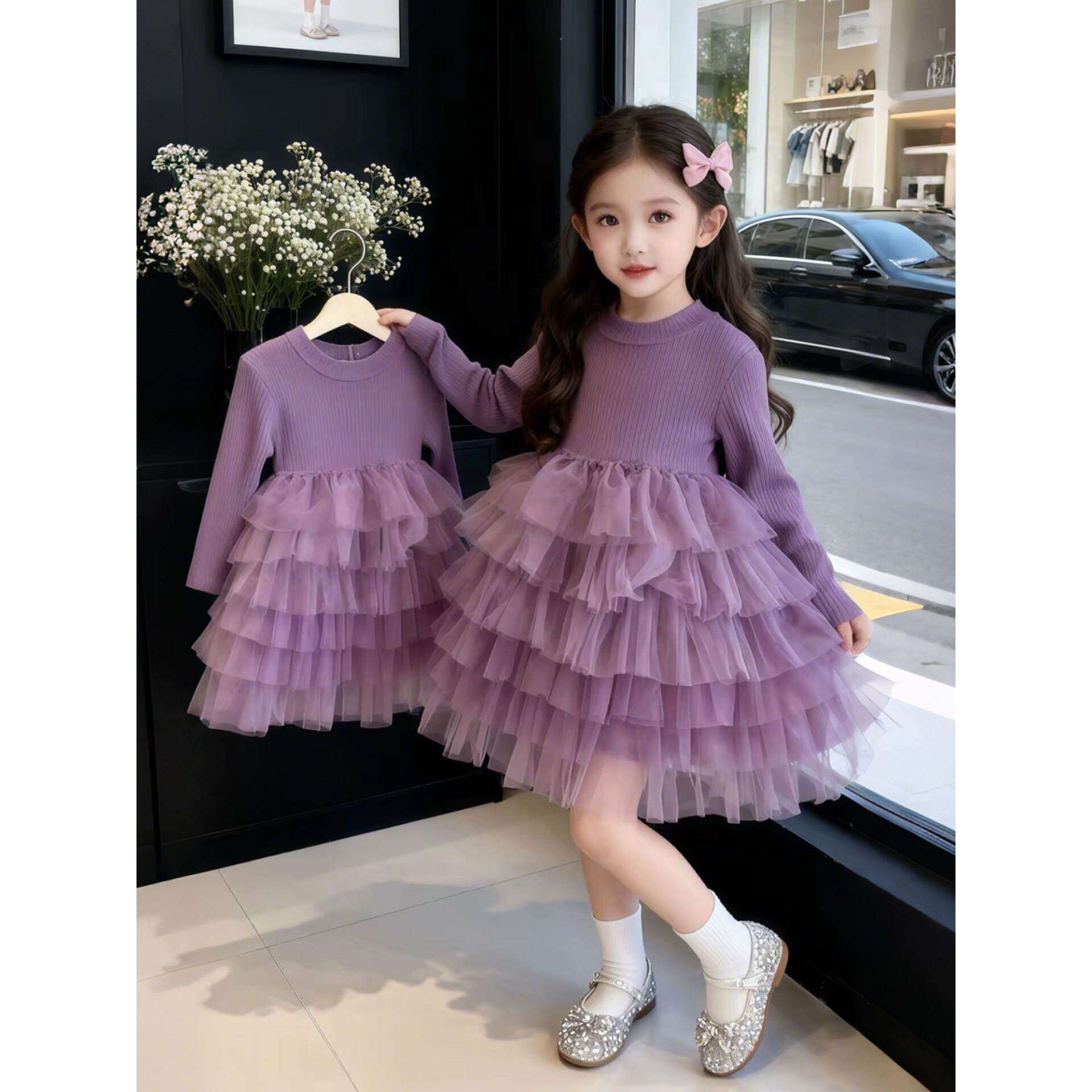 女童连衣裙春装2026新款儿童裙子网红洋气蛋糕裙春季小女孩公主裙