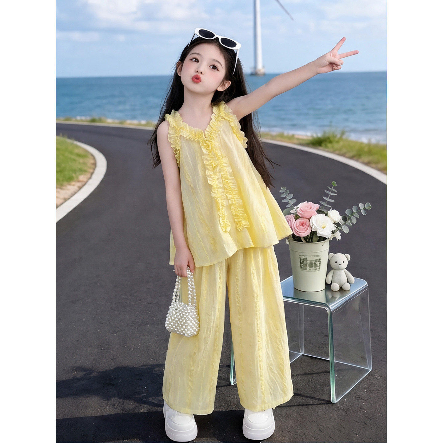 女童夏季套装2026新款超火儿童装时尚洋气时髦衣服10到12岁女孩潮