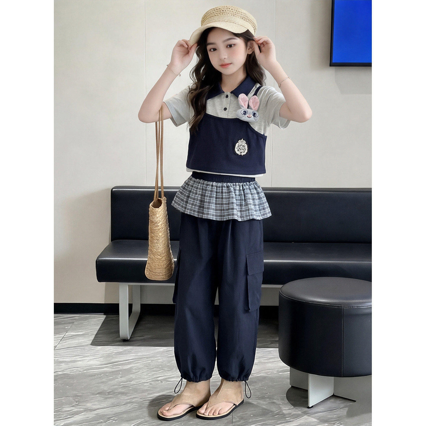 朱迪兔子警官儿童套装夏款女童夏季休闲裤两件套2026新款女宝衣服