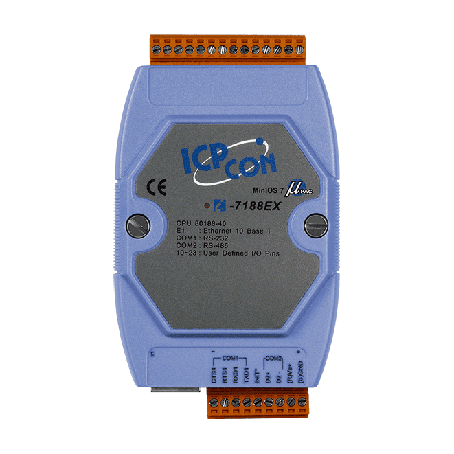 泓格I-7188EX 带10M以太网 两个串口，MINIOS7版本 I-7188EXD