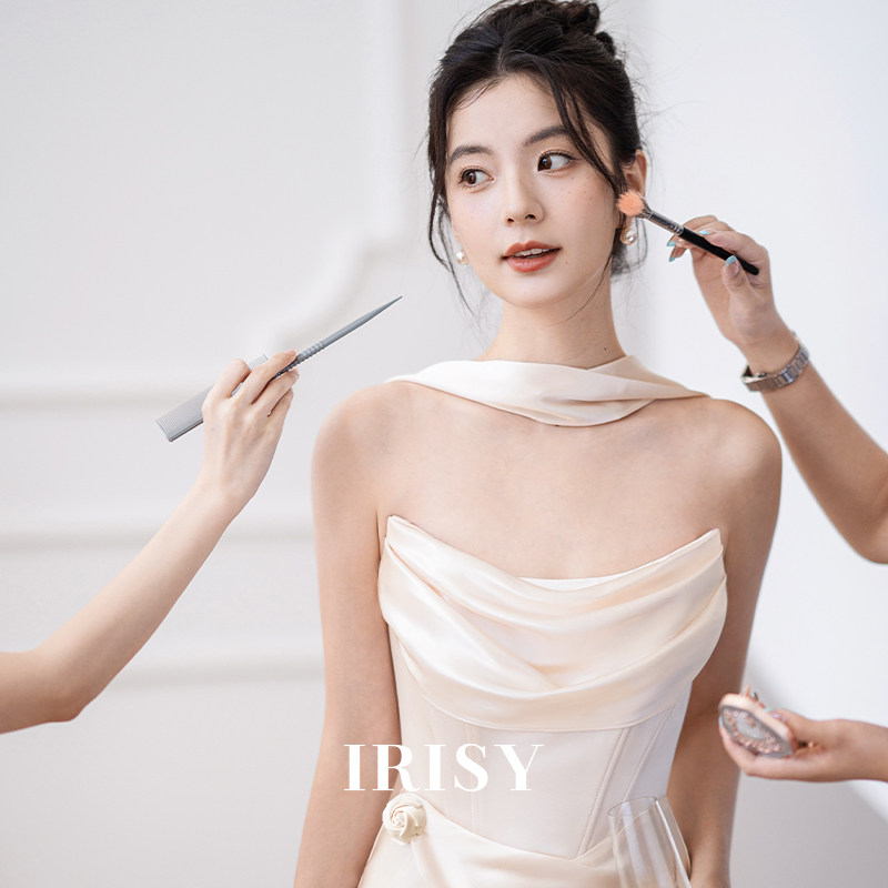 IRISY 「潮汐」绝美订婚礼服法式高级感新娘结婚敬酒服抹胸连衣裙
