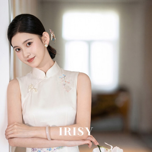新中式碎花订婚旗袍新娘敬酒礼服