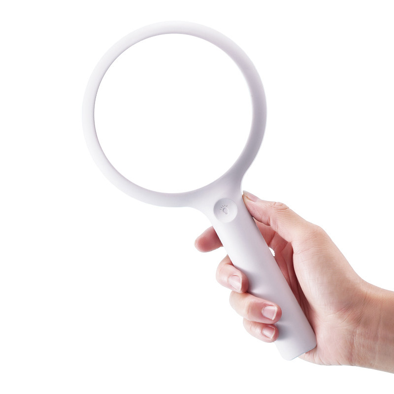 非球面手持式触摸放大镜30倍带20颗LED灯125mm老人阅读维