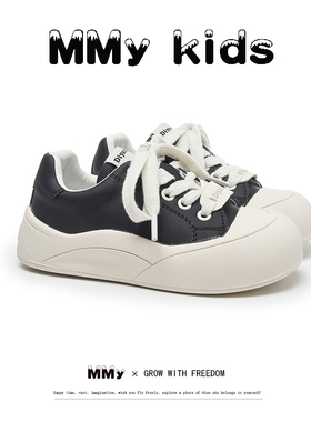 女童运动鞋2025秋季新款韩版真皮软底面包鞋加绒儿童大头丑萌板鞋